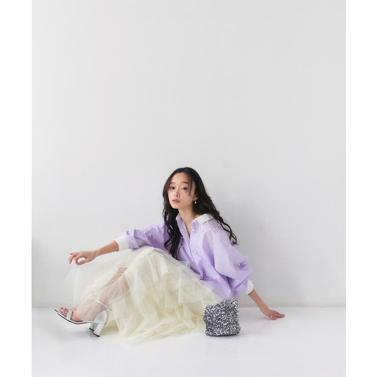 パールドットクロップドシャツ | RUIRUE BOUTIQUE | 詳細画像8 