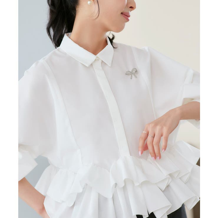 ダブルフリルクロップドドルマンシャツ | RUIRUE BOUTIQUE | 詳細画像3 