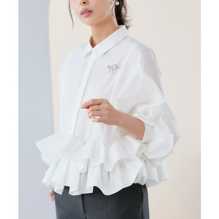 ダブルフリルクロップドドルマンシャツ | RUIRUE BOUTIQUE | 詳細画像9 