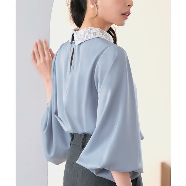 洗える配色レースカラーブラウス | RUIRUE BOUTIQUE | 詳細画像10 
