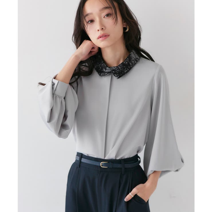 洗える配色レースカラーブラウス | RUIRUE BOUTIQUE | 詳細画像8 