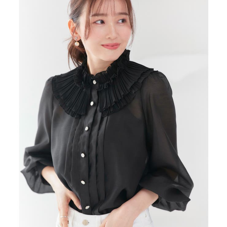 プリーツカラーブラウス | RUIRUE BOUTIQUE | 詳細画像17 