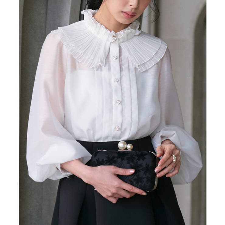 プリーツカラーブラウス | RUIRUE BOUTIQUE | 詳細画像7 