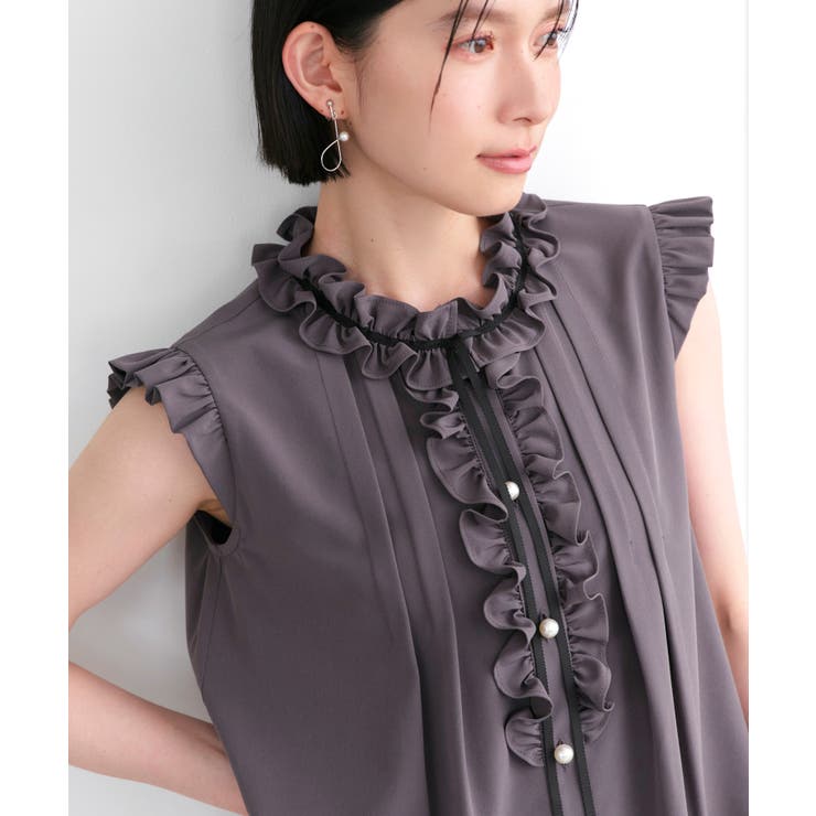 フリルカラー×グログランリボンパールブラウス | RUIRUE BOUTIQUE | 詳細画像18 