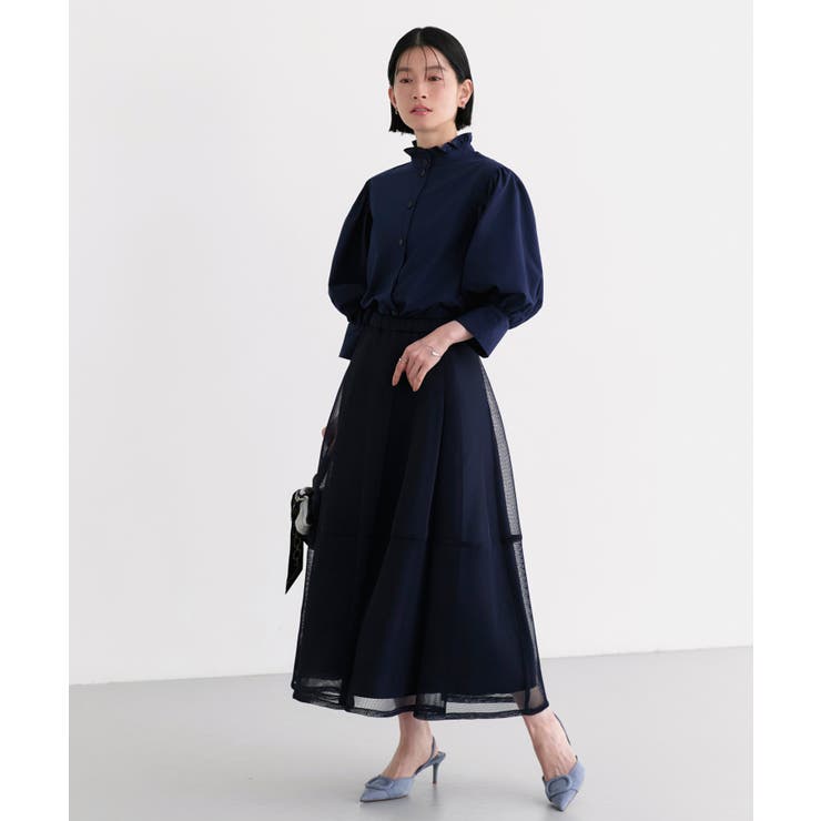 洗える フリルスタンドカラー・オーバーブラウス | RUIRUE BOUTIQUE | 詳細画像20 