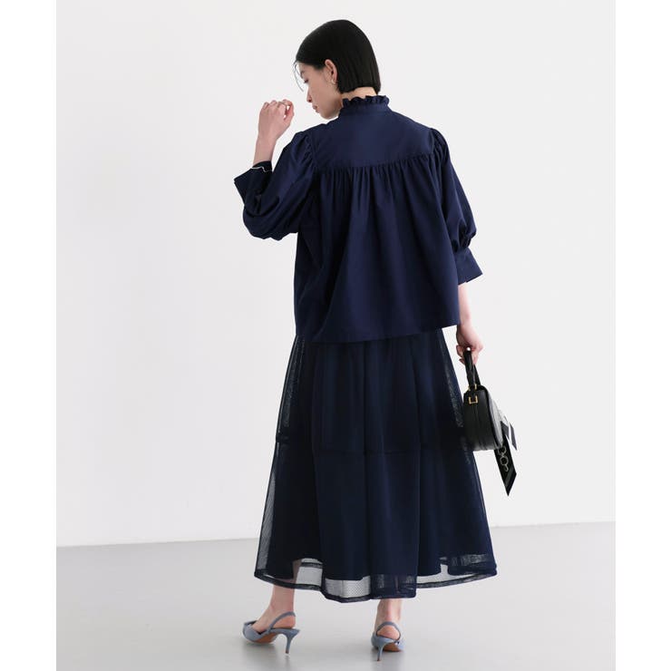 洗える フリルスタンドカラー・オーバーブラウス | RUIRUE BOUTIQUE | 詳細画像22 