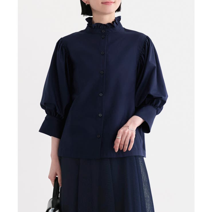 洗える フリルスタンドカラー・オーバーブラウス | RUIRUE BOUTIQUE | 詳細画像24 