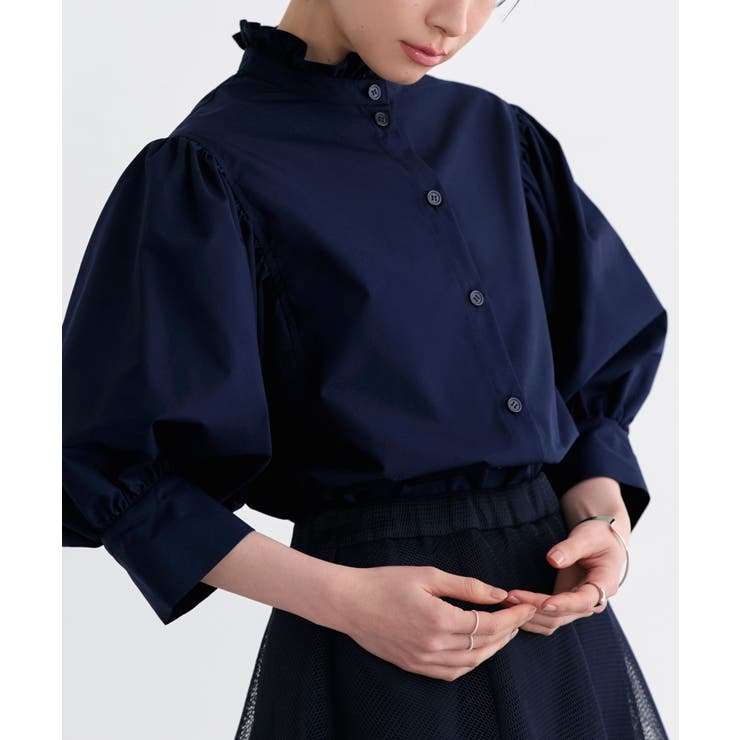 洗える フリルスタンドカラー・オーバーブラウス | RUIRUE BOUTIQUE | 詳細画像35 