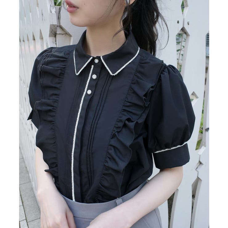 【洗える】ビジューボタン・レイヤーフリル ドレスブラウス | RUIRUE BOUTIQUE | 詳細画像16 