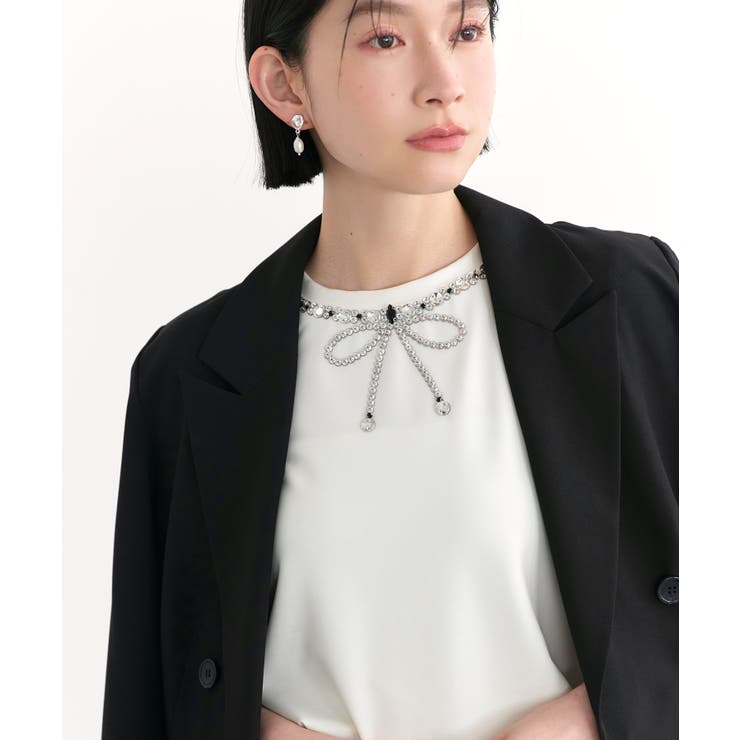 【洗える】ドレスTシャツ（ビジューリボン） | RUIRUE BOUTIQUE | 詳細画像10 