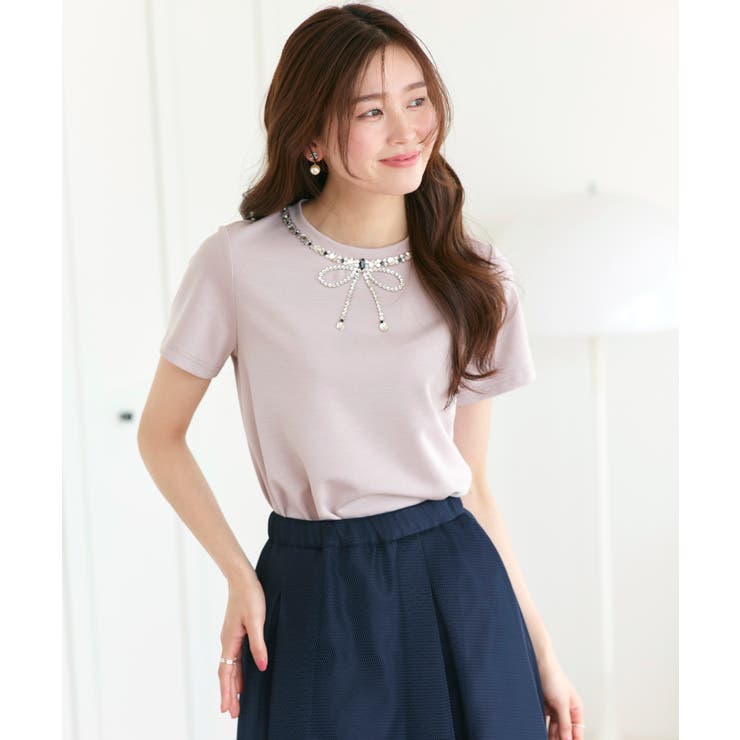【洗える】ドレスTシャツ（ビジューリボン） | RUIRUE BOUTIQUE | 詳細画像11 