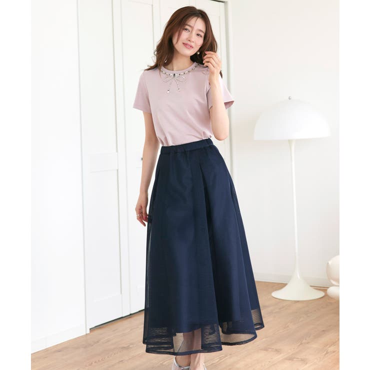 【洗える】ドレスTシャツ（ビジューリボン） | RUIRUE BOUTIQUE | 詳細画像12 