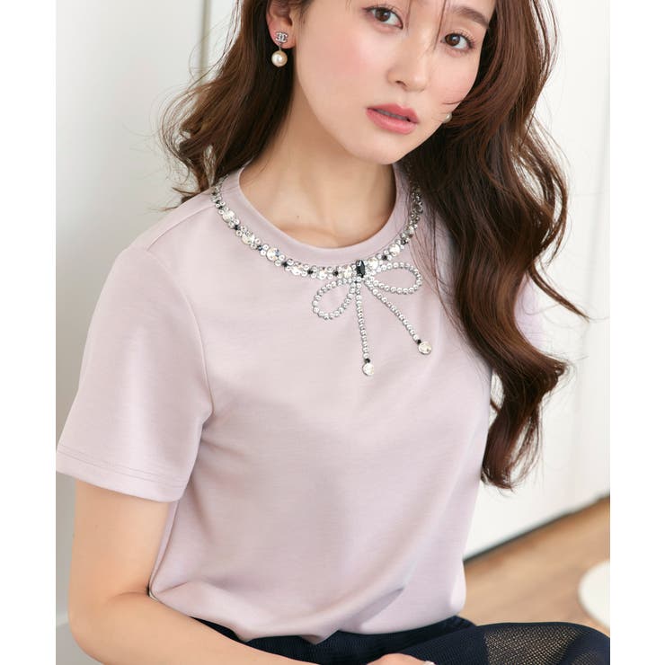 【洗える】ドレスTシャツ（ビジューリボン） | RUIRUE BOUTIQUE | 詳細画像14 