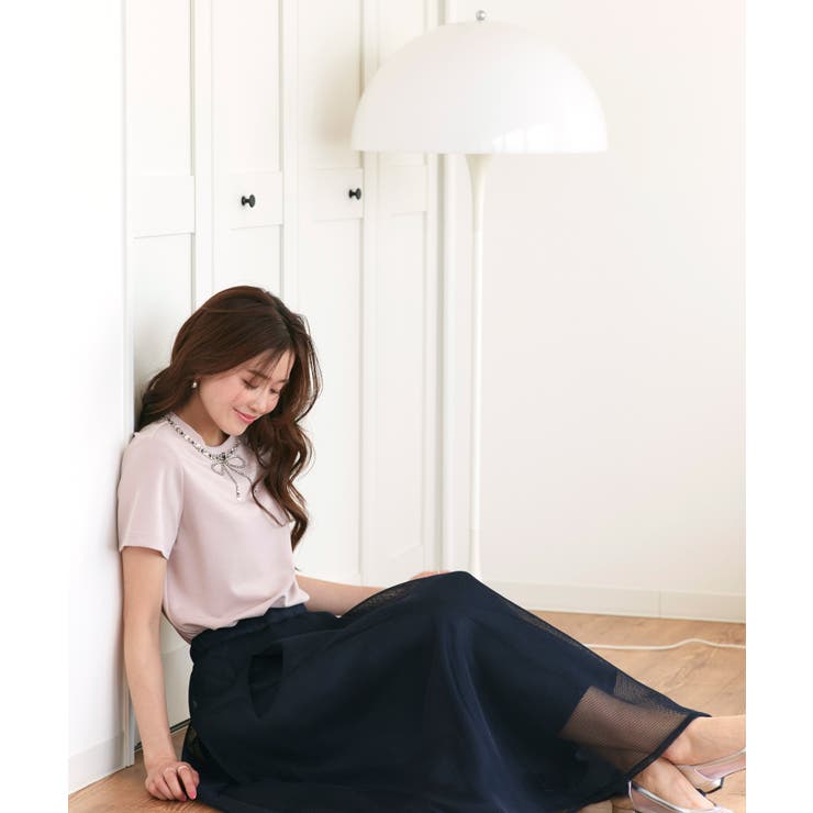 【洗える】ドレスTシャツ（ビジューリボン） | RUIRUE BOUTIQUE | 詳細画像15 