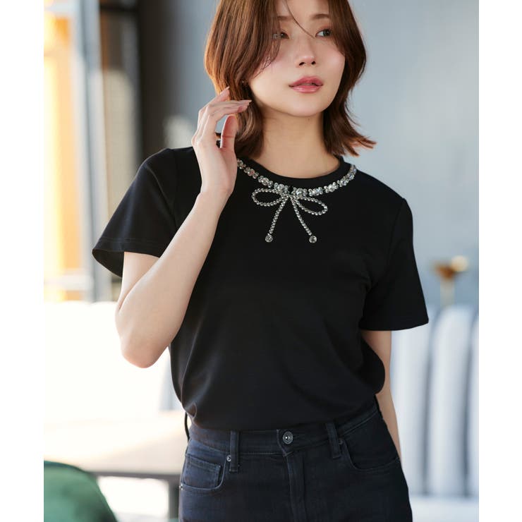 【洗える】ドレスTシャツ（ビジューリボン） | RUIRUE BOUTIQUE | 詳細画像17 