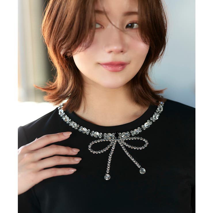 【洗える】ドレスTシャツ（ビジューリボン） | RUIRUE BOUTIQUE | 詳細画像18 