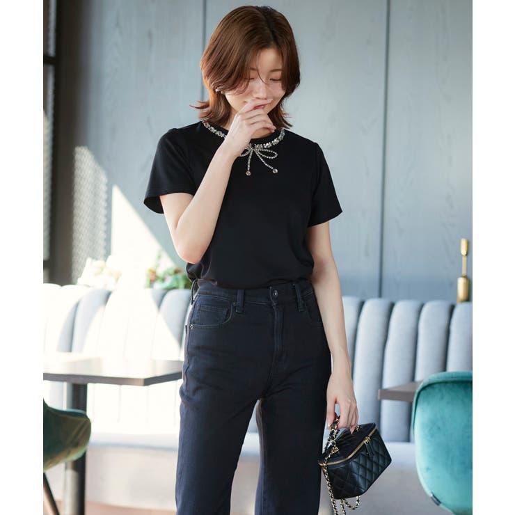 【洗える】ドレスTシャツ（ビジューリボン） | RUIRUE BOUTIQUE | 詳細画像22 