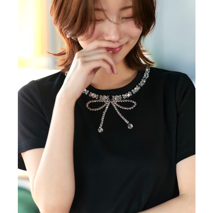 【洗える】ドレスTシャツ（ビジューリボン） | RUIRUE BOUTIQUE | 詳細画像23 