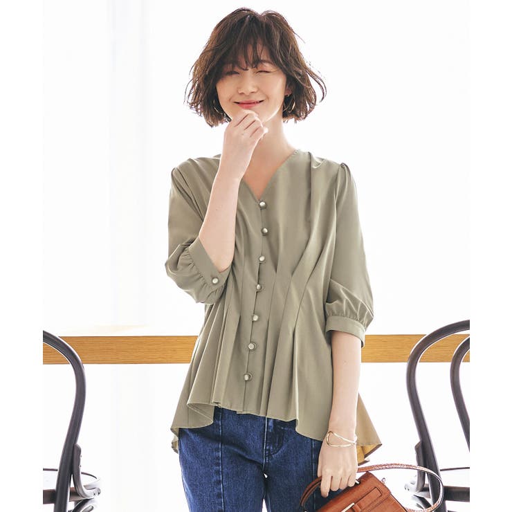 ライトカーキ(PKH) | ウエストタックブラウス | RUIRUE BOUTIQUE