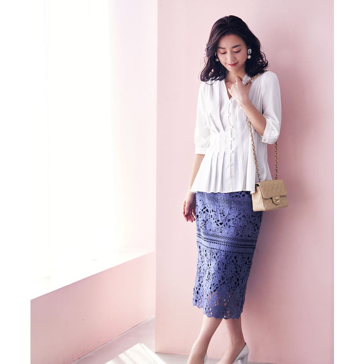 ホワイト(WH) | ウエストタックブラウス | RUIRUE BOUTIQUE