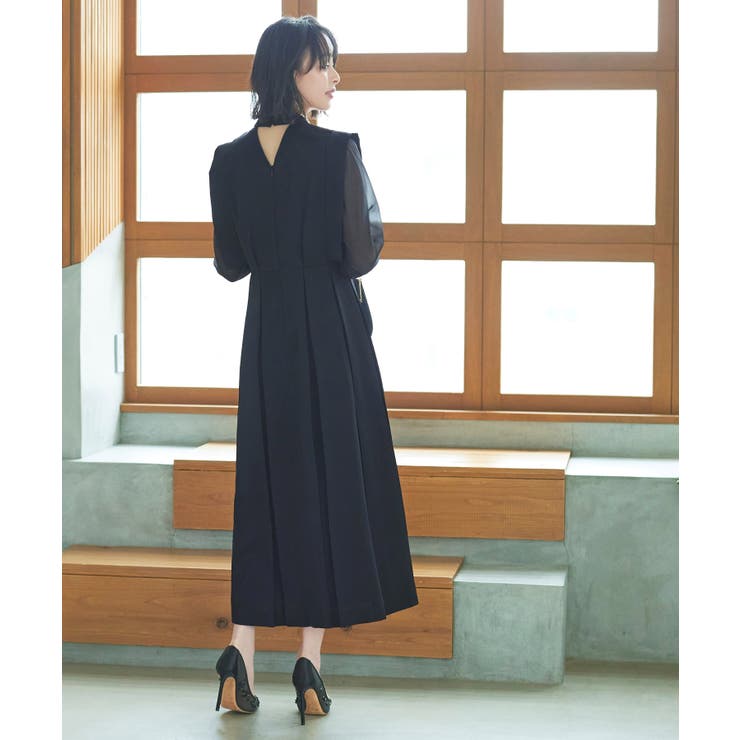 シアースリーブプリーツロングワンピース | RUIRUE BOUTIQUE | 詳細画像2 