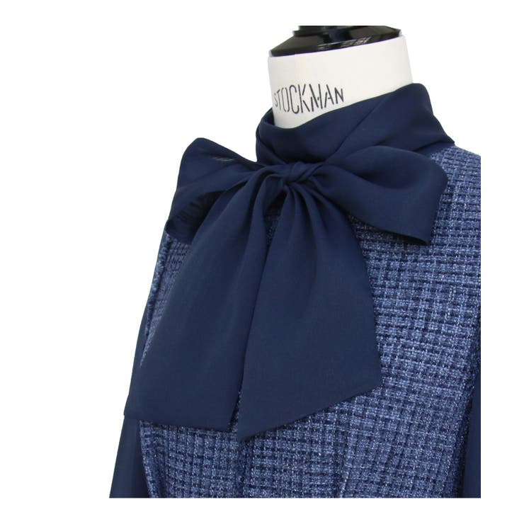 ミックスツイードコンビ・ロングナローワンピースドレス | RUIRUE BOUTIQUE | 詳細画像15 