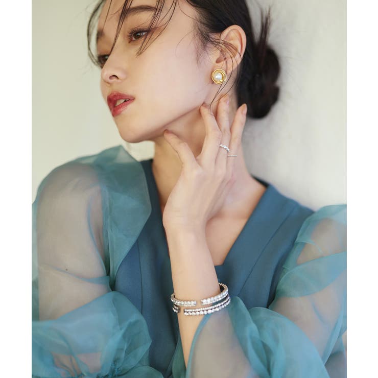 オーガンジースリーブ フレアワンピースドレス | RUIRUE BOUTIQUE | 詳細画像10 