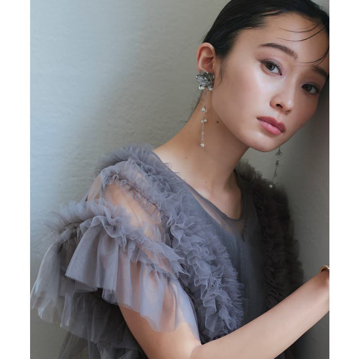 フリルチュールシアートップス＆タックフレアドレスセット | RUIRUE BOUTIQUE | 詳細画像2 