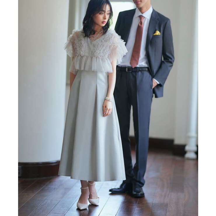 フリルチュールシアートップス＆タックフレアドレスセット | RUIRUE BOUTIQUE | 詳細画像9 