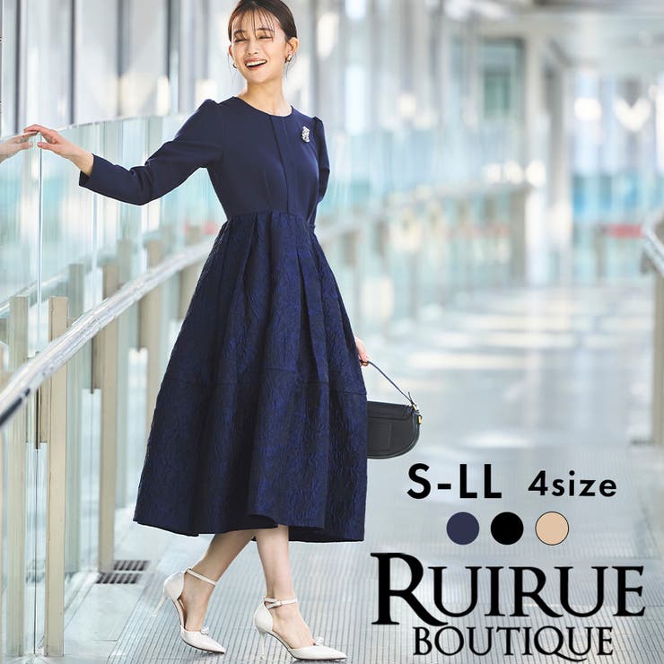 ふくれジャカードドッキングワンピース | RUIRUE BOUTIQUE | 詳細画像1 