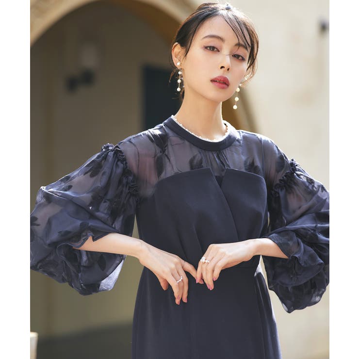 ボリュームスリーブ＆ビスチェタイトワンピースドレス | RUIRUE BOUTIQUE | 詳細画像1 