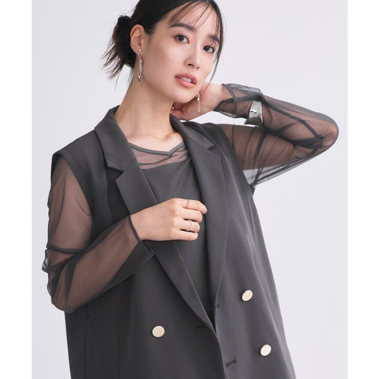 ジレ＆チュールプリーツワンピースセット | RUIRUE BOUTIQUE | 詳細画像10 