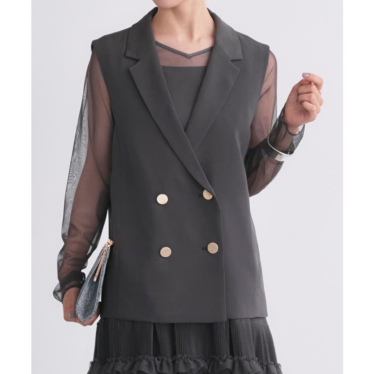 ジレ＆チュールプリーツワンピースセット | RUIRUE BOUTIQUE | 詳細画像12 