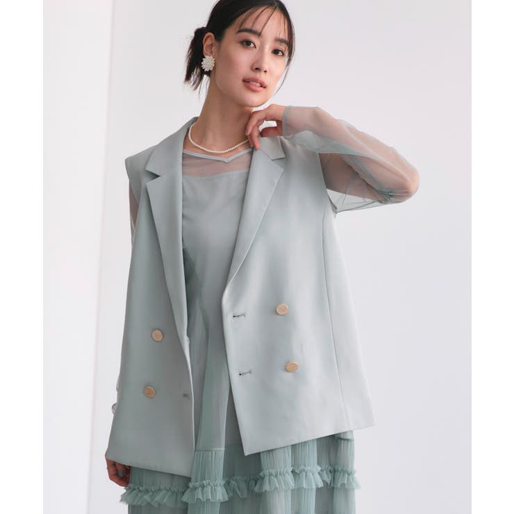 ジレ＆チュールプリーツワンピースセット | RUIRUE BOUTIQUE | 詳細画像4 