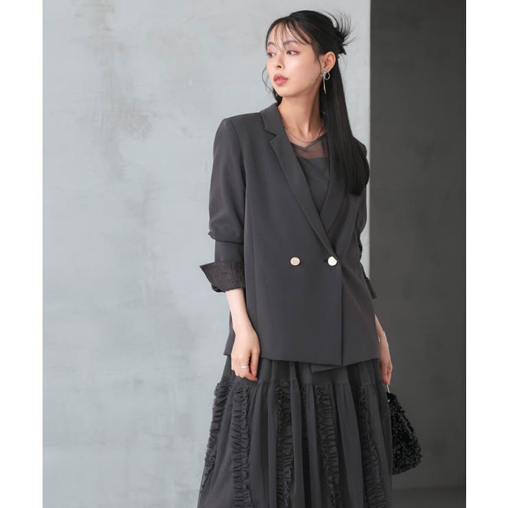 ジャケット＆チュールフリルワンピースセット | RUIRUE BOUTIQUE | 詳細画像4 