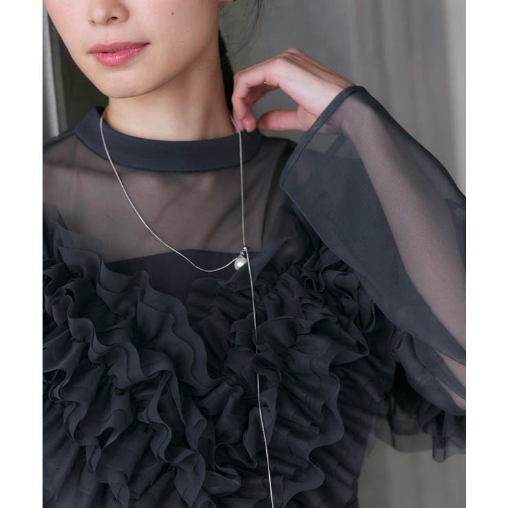 チュールフリルタイトワンピースドレス | RUIRUE BOUTIQUE | 詳細画像7 