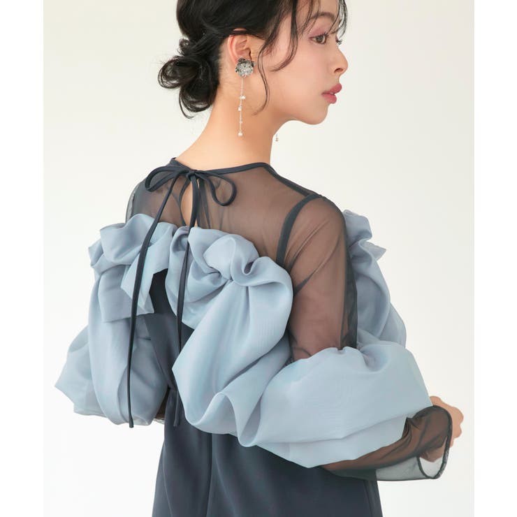 ボリュームラッフルフレアワンピースドレス | RUIRUE BOUTIQUE | 詳細画像11 