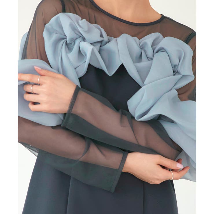 ボリュームラッフルフレアワンピースドレス | RUIRUE BOUTIQUE | 詳細画像32 