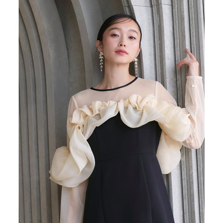 ボリュームラッフルフレアワンピースドレス | RUIRUE BOUTIQUE | 詳細画像9 