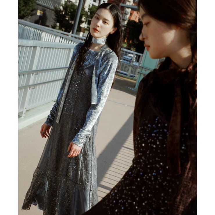 【2点セット】パッチワークレースキャミワンピース＆ベロアマキシワンピース（ボウタ… | RUIRUE BOUTIQUE | 詳細画像18 