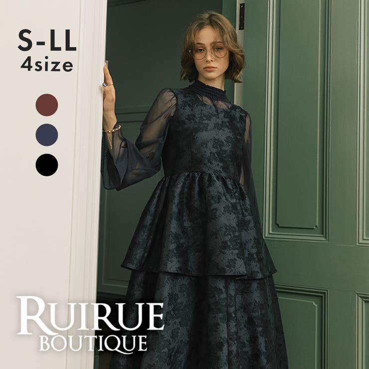 フレアジャカードワンピースドレスセットアップ | RUIRUE BOUTIQUE | 詳細画像1 