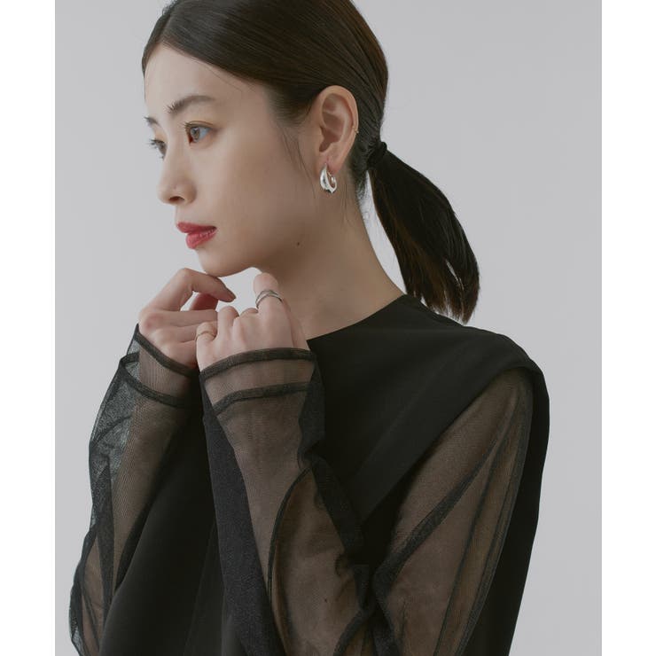 フェザー＆チュール スレンダーロングドレス | RUIRUE BOUTIQUE | 詳細画像10 