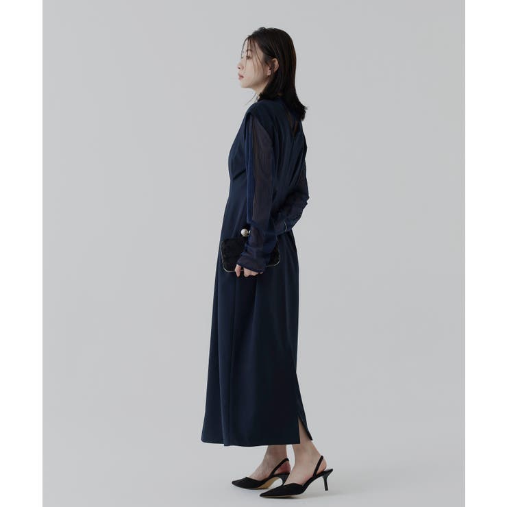 ストライプレースタックワンピースドレス | RUIRUE BOUTIQUE | 詳細画像10 