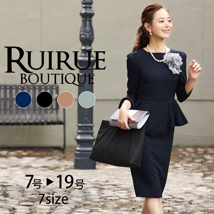 ペプラム付きＩラインワンピース | RUIRUE BOUTIQUE | 詳細画像1 