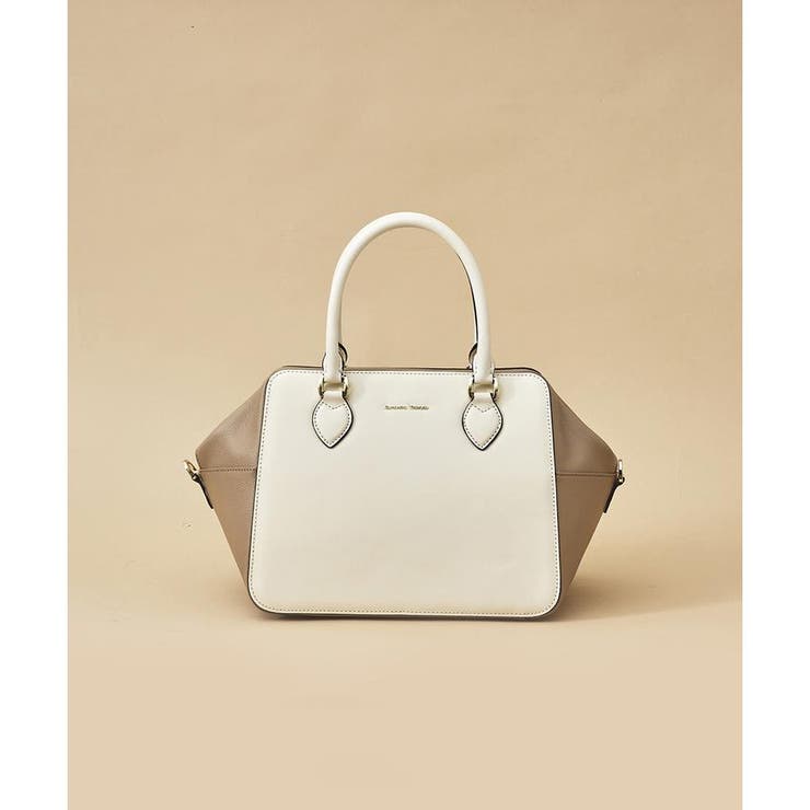 オフホワイト | レザーコンビ ボストンバッグ | Samantha Thavasa