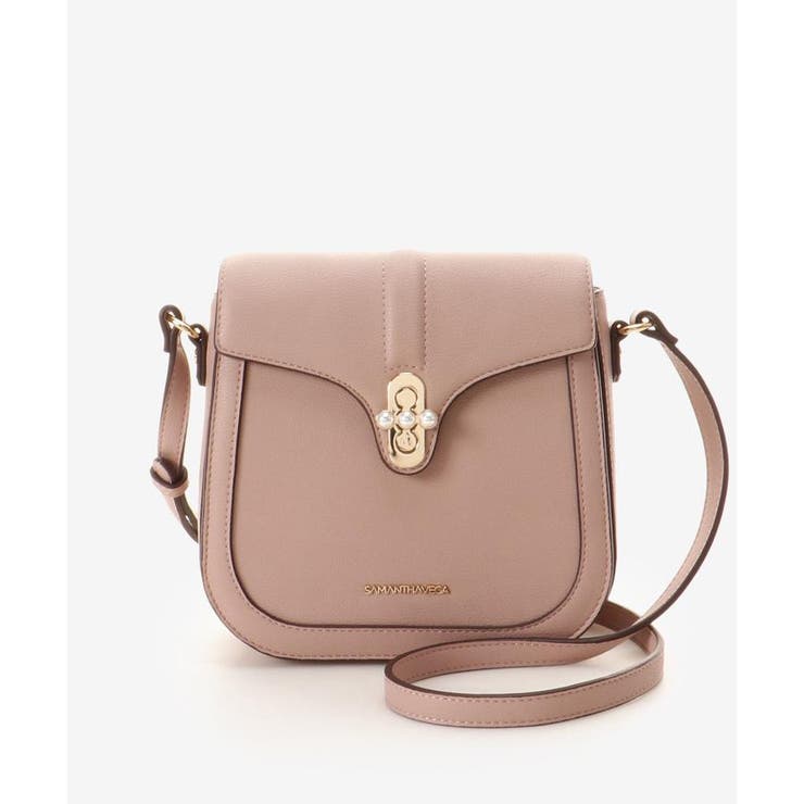 ピンクベージュ | オリジナルパール金具ショルダーバッグ | SAMANTHAVEGA