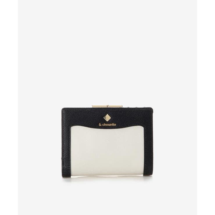ブラック | バイカラーラメ 口金折財布 | & chouette