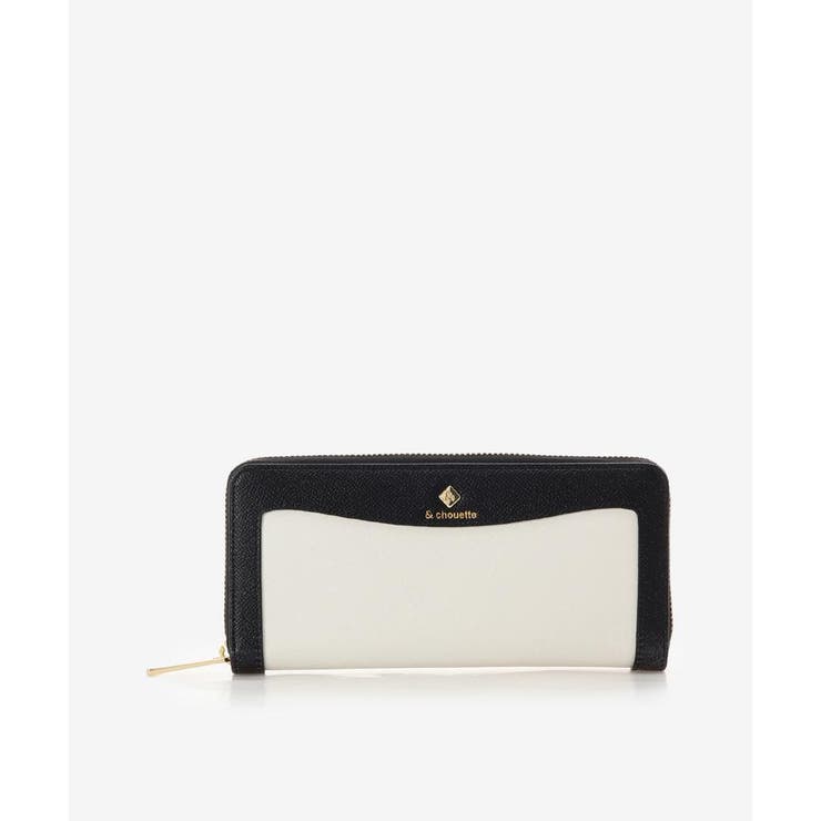 ブラック | バイカラーラメ コインスルー長財布 | & chouette