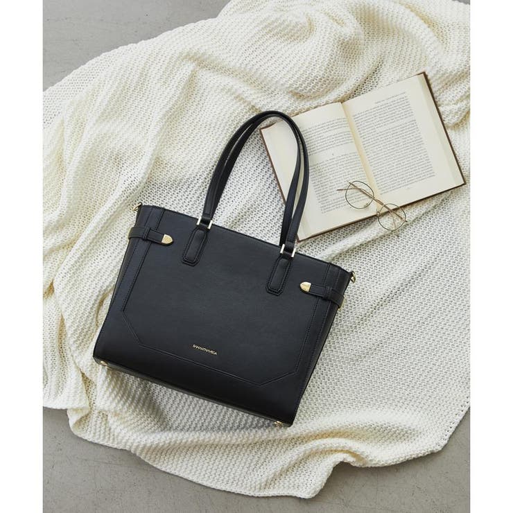 ブラック | ベルト金具A4トートバッグ | SAMANTHAVEGA