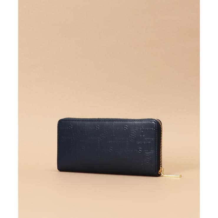 クロスロゴ型押しデザイン 長財布[品番：STJW0009008]｜Samantha 